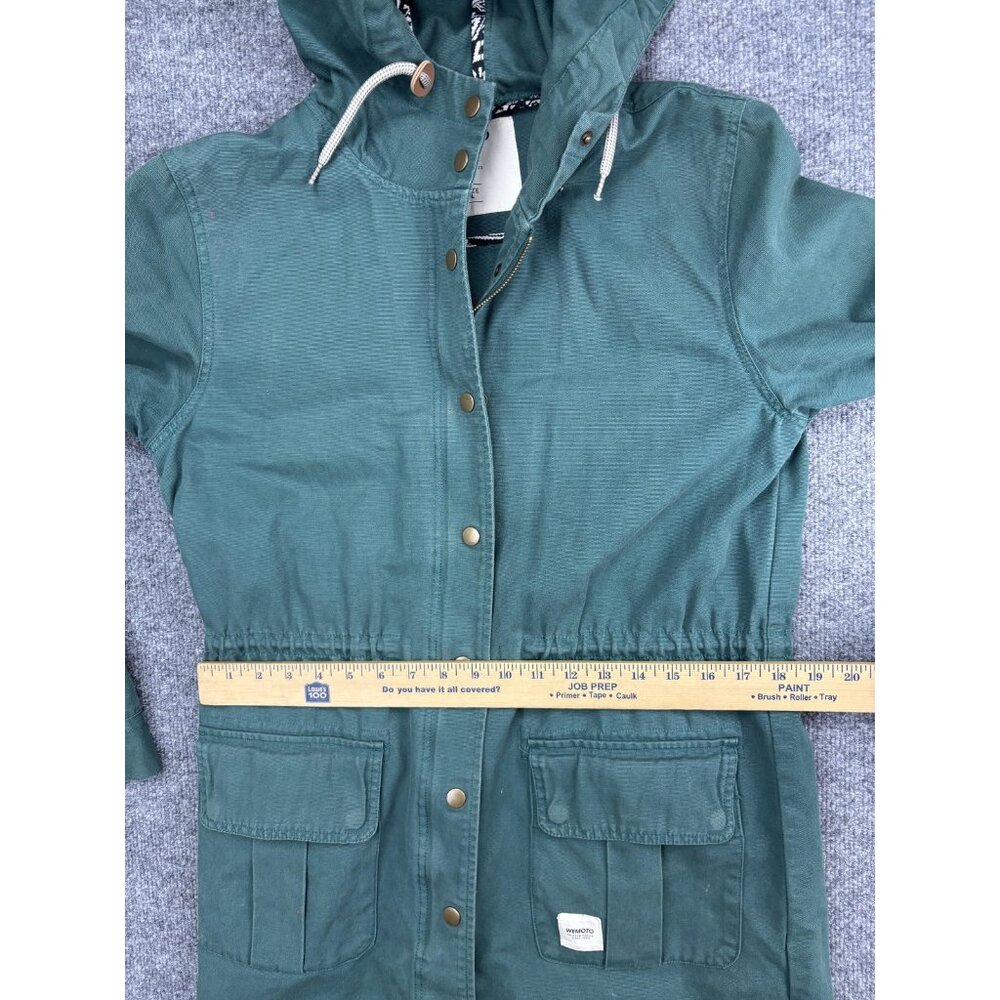 Wemoto Jacket Womens Large Green Hooded Parka Cotton Drawstring Utility Casual - Picture 5 of 9